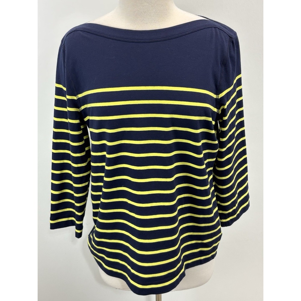 NEW! Lauren Ralph Lauren Striped Top Shirt Women's XL Navy Boat Neck Coastal